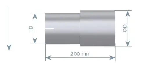 Pipe Adaptor, ID/OD=103/127 L= 200 ALU